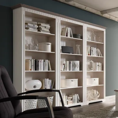 Produktbild von Regalwand Massivholz weiß 243 cm CORDOBA