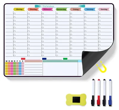 Produktbild von Whiteboard Planer, Wochenplaner und Monatsplaner, weiß, groß, für Büro