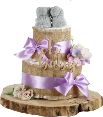 Produktbild von Windeltorte Alles Jute | zur Geburt lilac