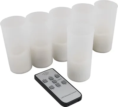 Produktbild von 6er Set LED Kerzen McShine "LC-06", inkl. Fernbedienung, Netzteil + Ladestation