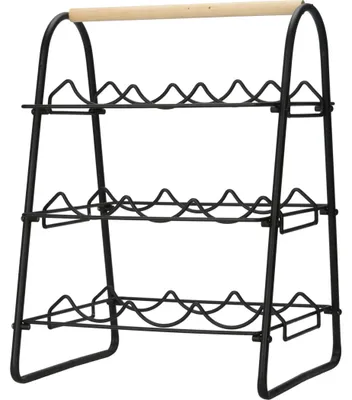 Immagine prodotto di Home&Styling Collection Portabottiglie per 9 bottiglie, metallo, 33x29x46 cm, nero/marrone