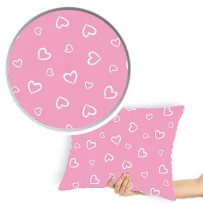 Obrázok produktu pre Designpremium Ružová obliečka na vankúš Valentínska srdiečka 40x60 cm