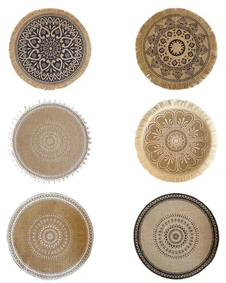 Runde Tischsets, 38 cm, 6er-Set, Baumwolle, rutschfest