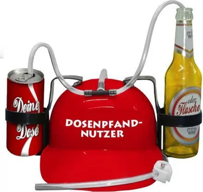 Produktbild von Trinkhelm Spaßhelm mit Printmotiv - Dosenpfand Nutzer - 51655 Color - rot
