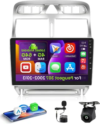 Obrázek produktu pro Autorádio Peugeot 307 – Multimediální systém – Navigace – 9palcový dotykový displej – Android 13