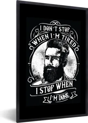 Produktbild von MuchoWow® MuchoWow® Gerahmtes Poster Mancave - Männer - Bart - Vintage 20x30 cm - Poster mit zchwarzem Bilderrahmen - Drucken - Bilder Poster im Rahmen