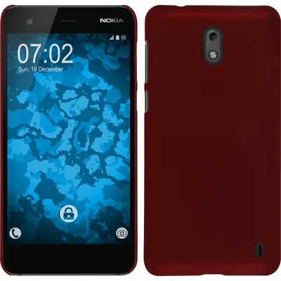 Produktbild von PhoneNatic Case kompatibel mit  Nokia 2 - Hülle rot gummiert Hard-case Cover