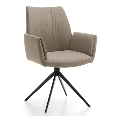 Zdjęcie produktu dla NEW HOME Krzesło PRATO do jadalni tapicerowane krzesło do salonu z tkaniny plecionej - beżowe - nowoczesne meble w stylu glamour