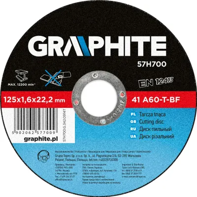 Produktbild von Graphite Metall Trennscheibe 125 x 1,6 x 22,2 mm