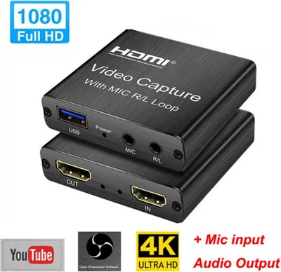 Produktbild von 4K Video Capture Card HDMI >HDMI /USB3.0 Live Video Audio Converter Game Grabber