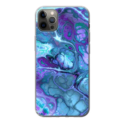 Produktbild von MuchoWow® Handyhülle Schutzhülle Hülle für iPhone 12 Pro Max Kunst - Golf - Blau - Psychedelisch Silikon Softcase Handy Hülle - Hartschale