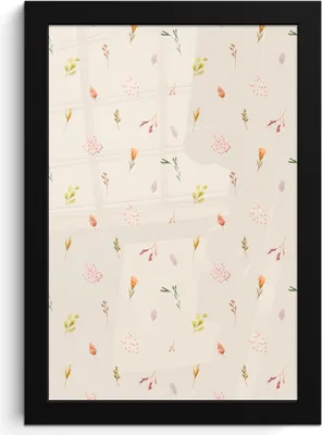 Produktbild von MuchoWow® MuchoWow® Gerahmtes Poster Blumen - Pastell - Muster 20x30 cm - Poster mit zchwarzem Bilderrahmen - Drucken - Bilder Poster im Rahmen