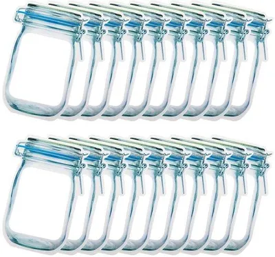 Image de Sacs de conservation réutilisables, lot de 20, pour aliments, voyages, pique-niques