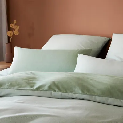 Produktbild von elegante Soft-Flanell-Bettwäsche-Garnitur Tender Farbe Tannengrün Größe 135x200+80x80