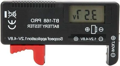 Image de Testeur de piles avec écran LCD pour les modèles CR2032, LR44, L736, 6F22, 9V, AAA, AA, D, 18650, 16340, 14500 et 10440.