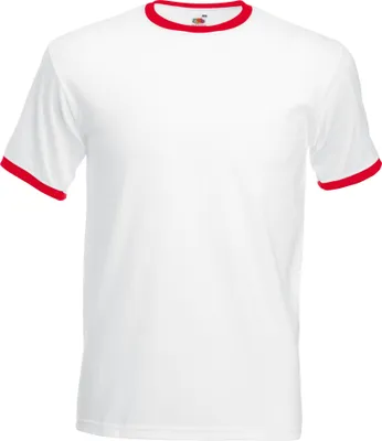 Immagine prodotto di Maglietta Fruit Of The Loom Ringer Uomo BC342 (M) (Bianco/Rosso)