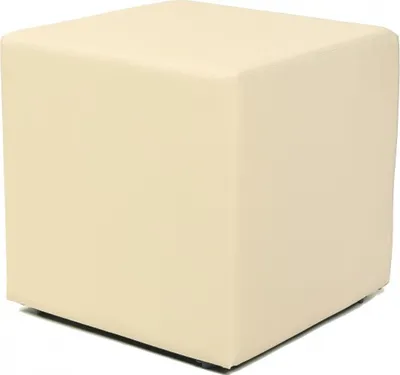 Produktbild von Design Sitzwürfel Kubus I Kunstleder Hocker 45x45x45 cm modern in beige / creme