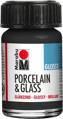Image de Marabu peinture "Porcelaine & Verre" brillant 15 ml noir