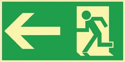 Image de Pictogramme BGV A8 L297xl148 mm voie de secours gauche plastique