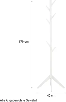 Produktbild von Homestyle4u Kleiderständer Garderobenständer weiß Holz Kiefer 179 cm