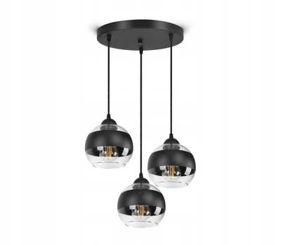 Zdjęcie produktu dla Lampa Wisząca Sufitowa Żyrandol Czarna Szklane Kule Black Belt EZ3 LED E27