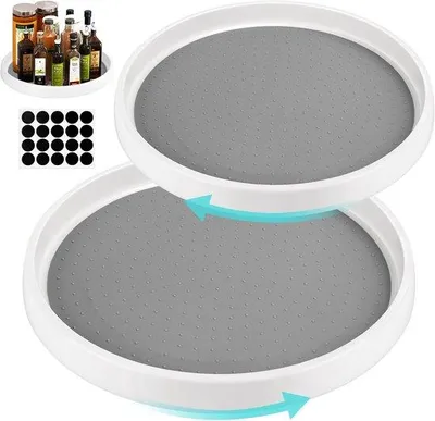 Produktbild von Famanu Drehplatte Set 2 Stück Antirutsch 25 und 30 cm Küche Kühlschrank