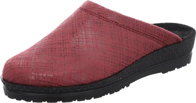 Produktbild von Rohde Damen Pantoffel Keilabsatz Hausschuh Microvelour Neustadt-D 2297, Größe:41 EU, Farbe:Rot