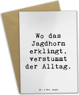 Produktbild von Mr. & Mrs. Panda Glückwunschkarte Spruch Jagdhorn Melodie - Weiß - Geschenk, weihnachtskarten, Entspannung, Musiker, Jagdsignal, vatertagskarte, Dekoration, Tradition