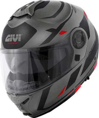 Produktbild von Modular Helm GIVI X21 EVO Number Matt Titan Schwarz Rot größe XXL