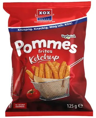 Image de XOX Pommes Snack Ketchup snack croustillant de pommes de terre au goût de tomate 125g