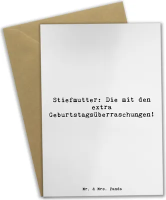 Produktbild von Mr. & Mrs. Panda firmungskarte Spruch Stiefmutter Überraschungen - Weiß - Geschenk, Feiern, osterkarten, handgemacht, Familie, Stiefkind, weihnachtskarten, dankeskarten