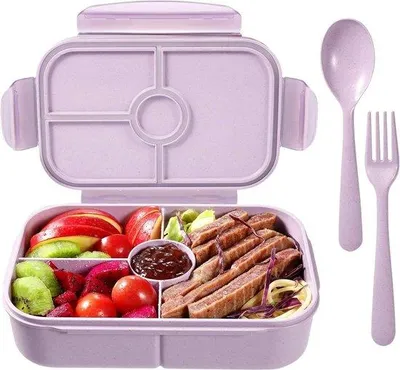Produktbild von Famanu Lunchbox mit 4 Fächern - leicht lila