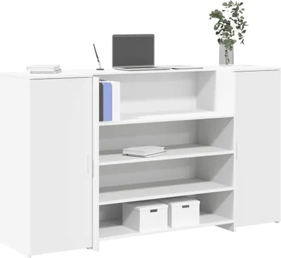 Produktbild von "2026 Promotion" Empfangstresen Weiß 180x50x103,5 cm Holzwerkstoff - Schreibtische CC17870