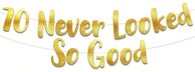 Geburtstagsbanner Gold Glitzer 70. Geburtstag