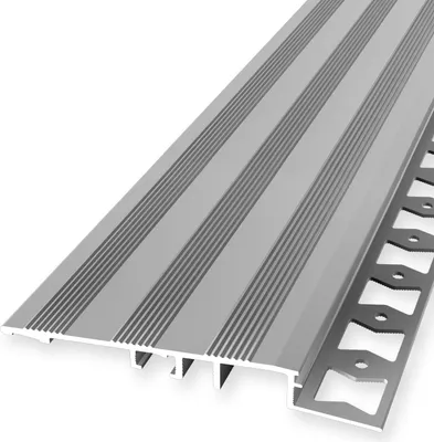 Produktbild von Rampenprofil Anpassungsprofil 10 x 80 x 2500 mm Ausgleichsprofil Einfasshöhe 10 mm Aluminium Geschlossen Gestanzt Silber Küberit