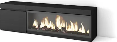 Immagine prodotto di COZY Mobile TV Soggiorno, 158x35x45cm, Per TV fino a 65, Camino elettrico XXL, Nero