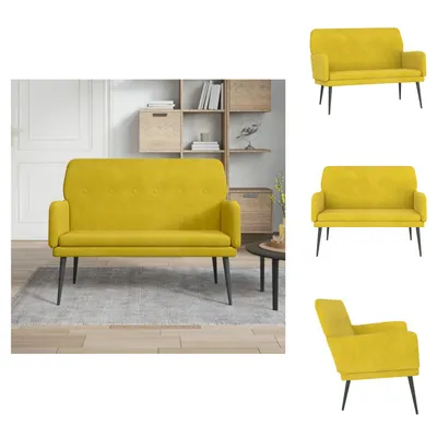 Obrázek produktu pro vidaXL Lavice žlutá 108x79x79 cm samet - Lavice
