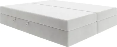 Produktbild von Moebelpaket Bett 160x200 mit Bettkasten, Boxspringbett mit Pocket-Matratze, Eleganter Riviera-Stoff - Grau - Kollektion Luxor