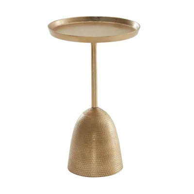 Produktbild von Beistelltisch Gold 33x33x53 cm Anstelltisch Aluminium, Kleiner Sofatisch Metall Rund, Wohnzimmertisch Couch Modern, Couchtisch Hoch