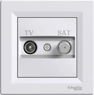 Zdjęcie produktu dla Gniazdo Antenowe TV-SAT Satelitarne Końcowe Białe