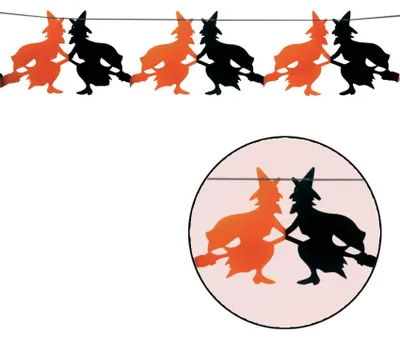 Produktbild von Halloween Hexen Girlande Dekoration 300 cm lang