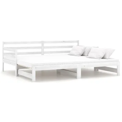 Immagine prodotto di vidaXL Tagesbett Ausziehbar Weiß Kiefer Massivholz 2x(90x200) cm