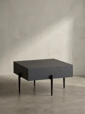Produktbild von Couchtisch 64x64x35 cm Steinoptik / Metall Sofatisch Anthrazit Quadratisch, Design Wohnzimmertisch Kaffeetisch Massiv, Tisch Wohnzimmer Modern