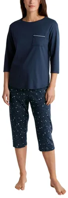 Productafbeelding van CALIDA Sweet Dreams pyjama voor dames, 3/4 mouw, kleur: marineblauw, maat: 48-50