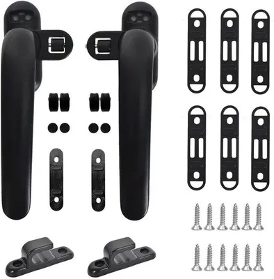 Obrázek produktu pro Sada bezpečnostních klik pro okna – ergonomický design – hliník – sada 2 kusů – bezpečnostní kliky pro okna – 15,5 cm