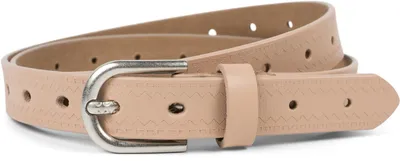 Produktbild von styleBREAKER Damen Leder Gürtel Unifarben mit Azteken Zacken Prägung und geprägtem Dorn, kürzbar 03010110