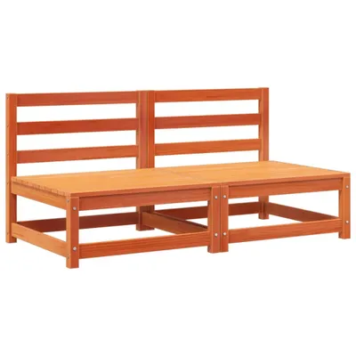 Produktbild von vidaXL Gartensofas ohne Armlehnen 2 Stk. Wachsbraun Massivholz Kiefer