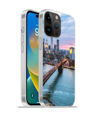 Produktbild von MuchoWow® Handyhülle Schutzhülle Hülle für Apple iPhone 14 Pro - Softcase New Yorker Skyline an der Brooklyn Bridge Silikon Softcase Handy Hülle - Umschlag