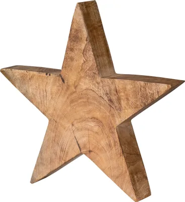Produktbild von Stern Holzstern Mango 30cm Mangoholz Braun Natur Deko Tischdeko Holzdeko