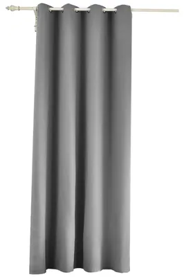 Verdunkelungsvorhang mit Ösen, Polyester, 135x245 cm, dunkelgrau
